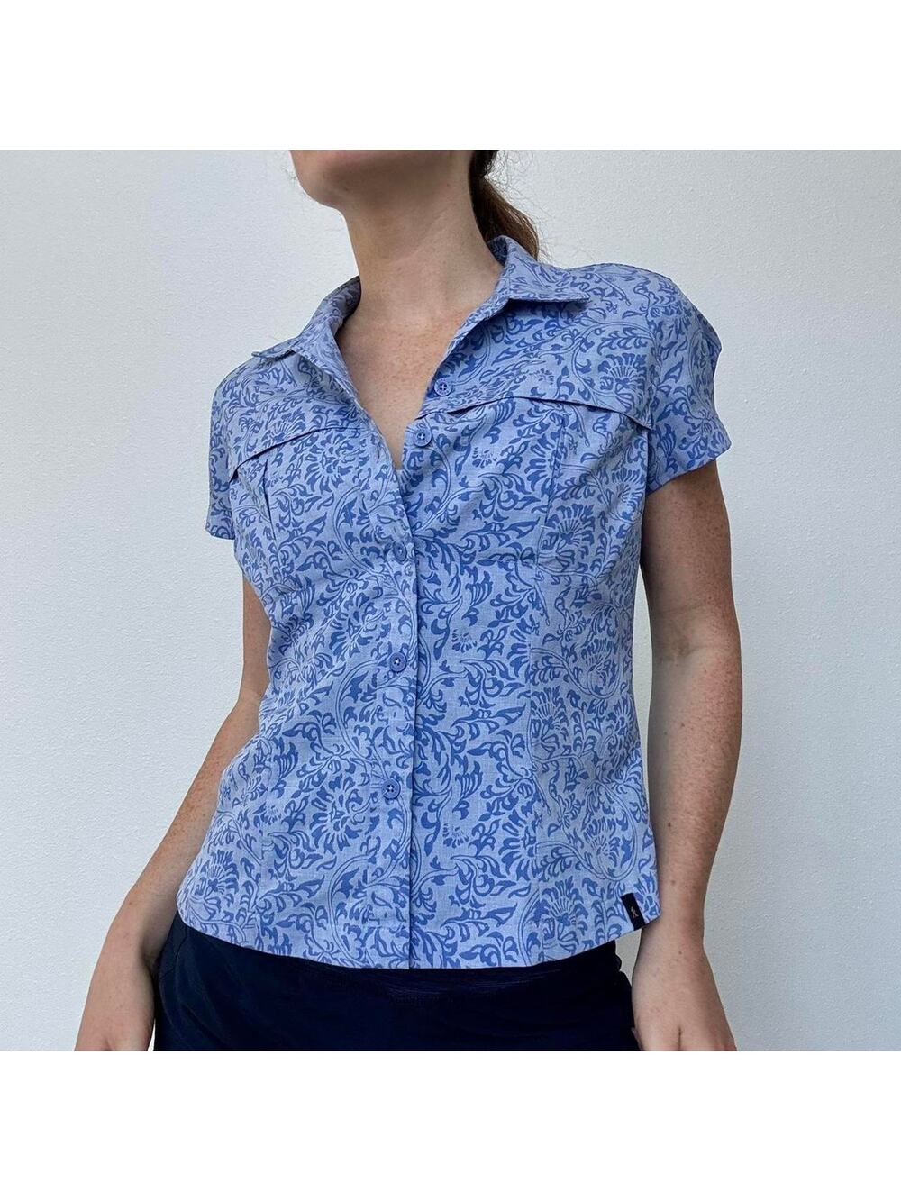 Royal robbins blue sun protection hiking shirt